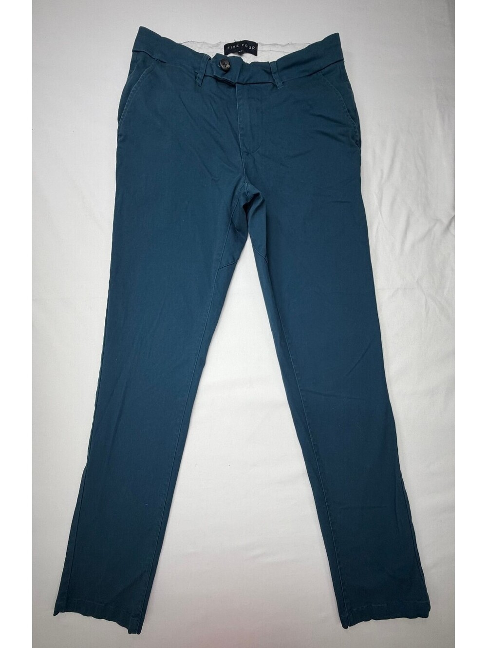 Five Four Army Cloth Women's Casual Straight Leg Flat Front Twill Size 29 Blue